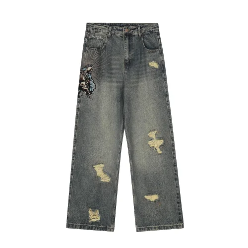 Джинсы Derschutze Distressed "Grey/Patchwork"