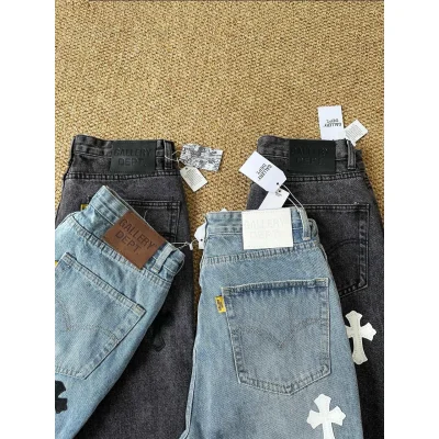 Джинсы Gallery Dept x Chrome Hearts Black Cross "Denim" фото № 6