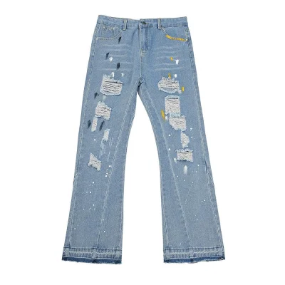 Джинсы Gallery Dept. LA Flare Distressed "Light Blue" фото № 5