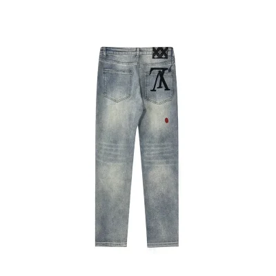 Джинсы Louis Vuitton With Logo And Red Dot "Blue/Gray" фото № 2