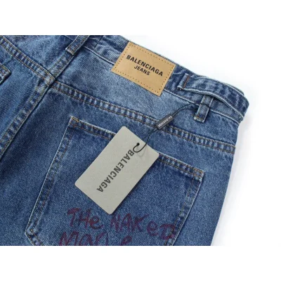 Джинсы Balenciaga Painted With Inscriptions "Blue" фото № 4