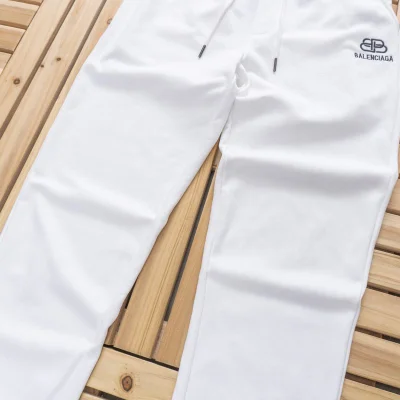 Штаны Balenciaga Embroidery Logo Printing "White" фото № 5