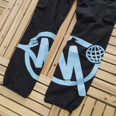 Штаны Stussy With The Inscription Of The Logo "Black/Blue" фото № 3