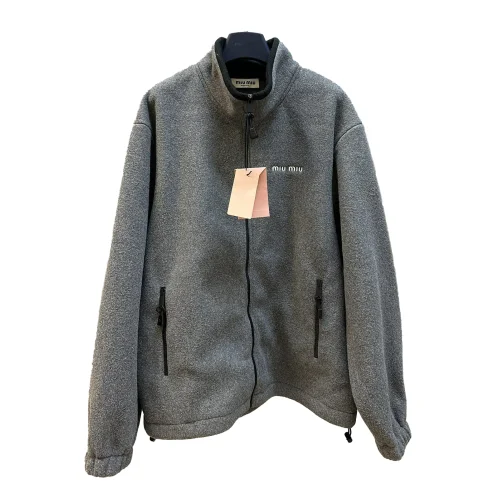 Бомбер Miu Miu Frontside Contrast White Logo Miu Miu "Gray"