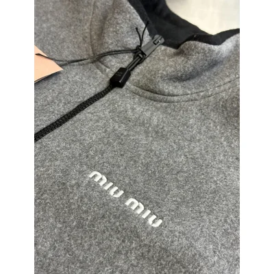 Бомбер Miu Miu Frontside Contrast White Logo Miu Miu "Gray" фото № 5