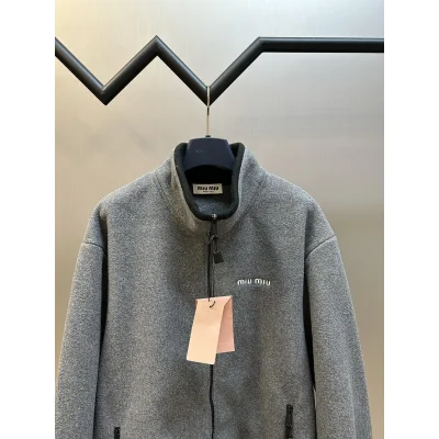 Бомбер Miu Miu Frontside Contrast White Logo Miu Miu "Gray" фото № 2