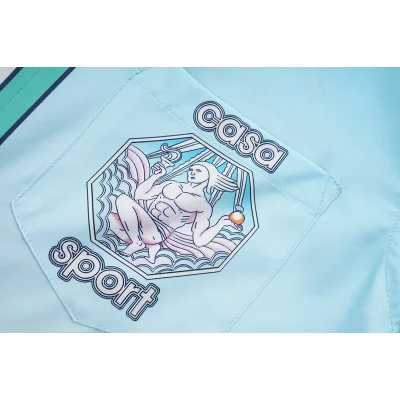 Рубашка Casablanca Big Back Print And Stripes Edge Decoration "Blue" фото № 3