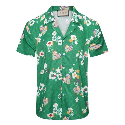 Рубашка Gucci Flowers And Hearts Print "Green"