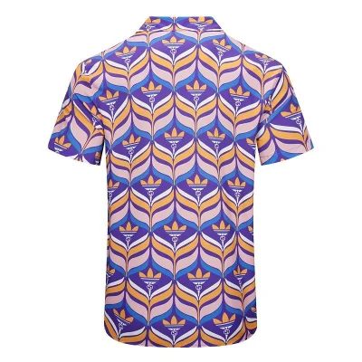 Рубашка Gucci Repeating Trefoil Print In Vertical Lines "Purple" фото № 2