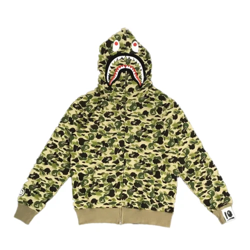 Худи A Bathing Ape Scared Face ZIP "Black/Green"