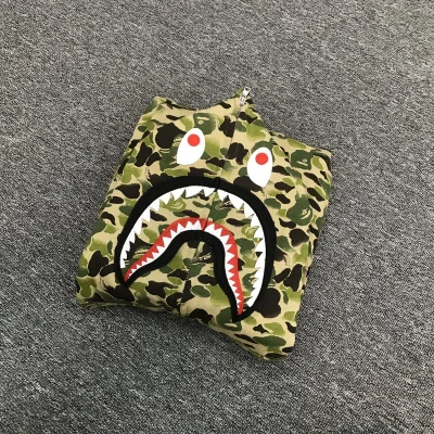 Худи A Bathing Ape Scared Face ZIP "Black/Green" фото № 2