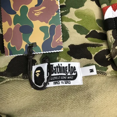 Худи A Bathing Ape Scared Face ZIP "Black/Green" фото № 9