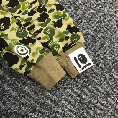 Худи A Bathing Ape Scared Face ZIP "Black/Green" фото № 7