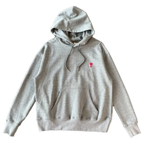 Худи Amiri Cotton With Small Red Letter Logo "Gray"