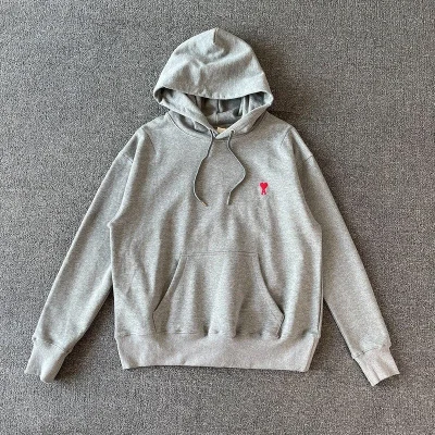 Худи Amiri Cotton With Small Red Letter Logo "Gray" фото № 2