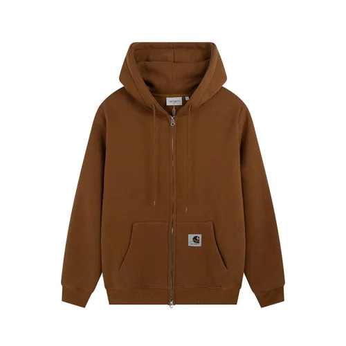 Худи Carhartt With Logo - Cotton ZIP "Brown"