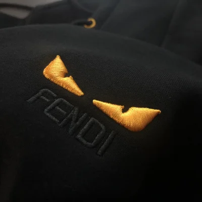 Худи ZIP Fendi With An Inscription On The Hood "Black" фото № 7