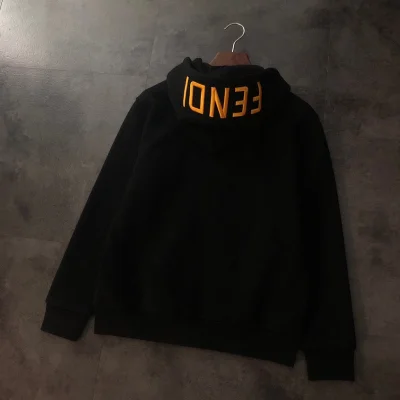 Худи ZIP Fendi With An Inscription On The Hood "Black" фото № 8