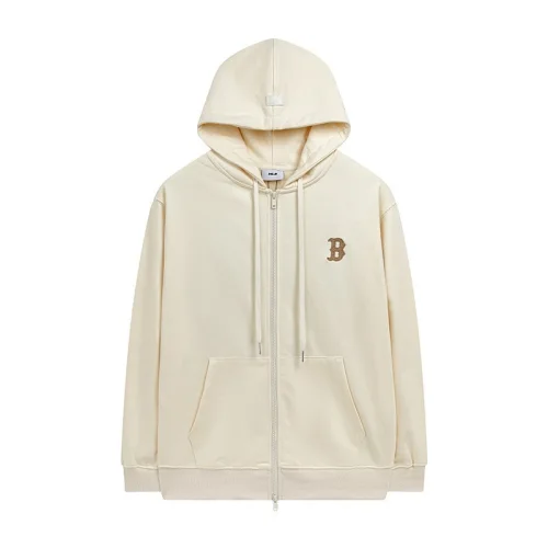 Худи MLB Embroidery Brand Logo Zip "Beige"
