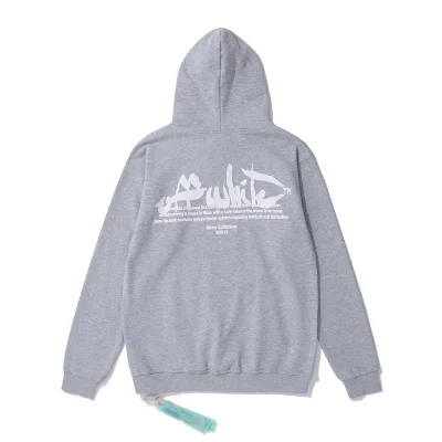 Худи Off White With Text Description On The Back "Gray" фото № 2