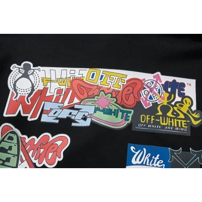 Худи Off White With Colored Stickers "Black" фото № 3