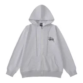 Худи Stussy Facsimile Style Logo ZIP "Gray"