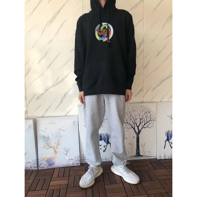 Худи Stussy Circle From Multicolor Details And Big Front Pocket "Black" фото № 8