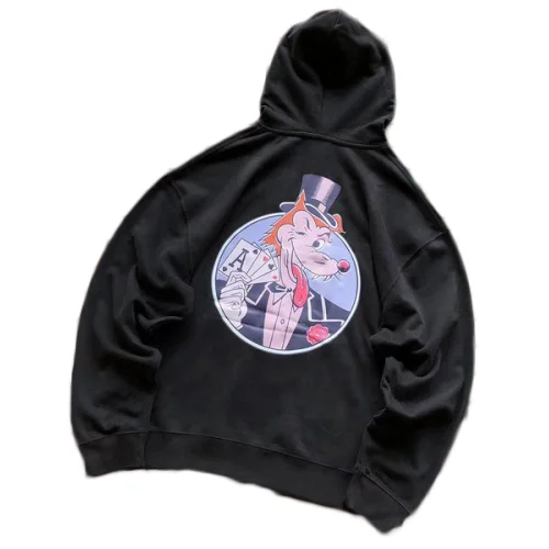 Футболка Stussy Wolf In Suit With Playing Cards "Black"