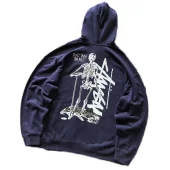 Худи Stussy Skeleton Leaning On Stick "Blue"