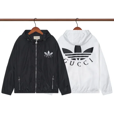 Ветровка Gucci X Adidas Big And Small Logo "Black" фото № 2