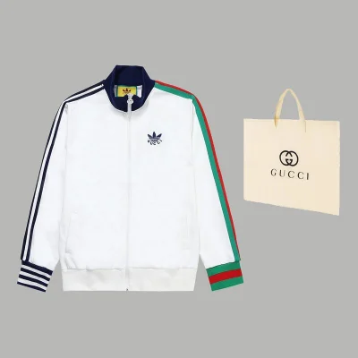 Олимпийка Gucci X Adidas With Colored Stripes "White" фото № 8