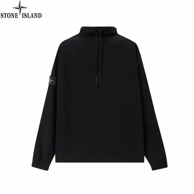 Олимпийка Stone Island With Logo ZIP "Black" фото № 3