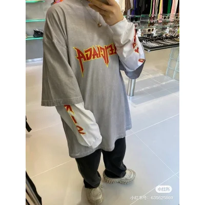 Футболка Balenciaga Double Long Sleeves "Gray" фото № 6