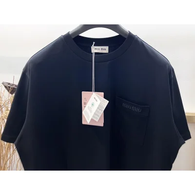 Футболка Miu Miu Frontside Logo On Frontside Pocket Miu Miu "Blue" фото № 3