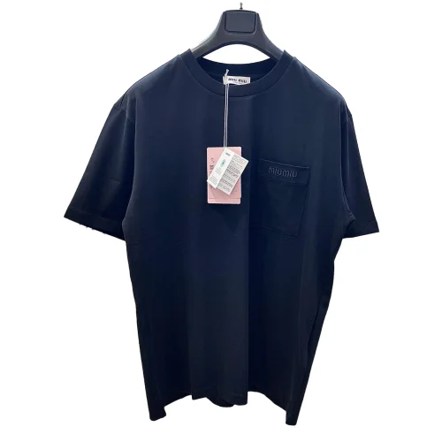 Футболка Miu Miu Frontside Logo On Frontside Pocket Miu Miu "Blue"