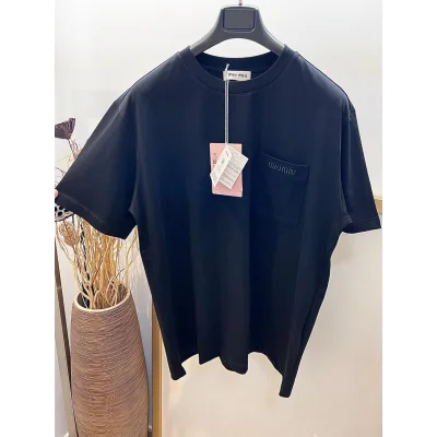 Футболка Miu Miu Frontside Logo On Frontside Pocket Miu Miu "Blue" фото № 2