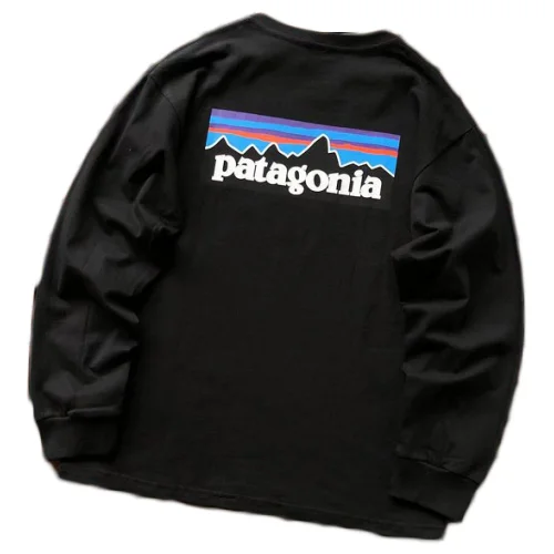 Лонгслив Patagonia Mountain Landscape Inside Rectangle "Black"