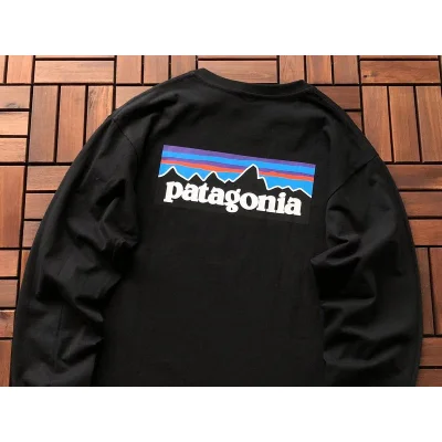 Лонгслив Patagonia Mountain Landscape Inside Rectangle "Black" фото № 2
