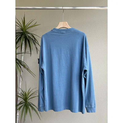 Лонгслив Stone Island With A Rectangular Stripe "Blue" фото № 3