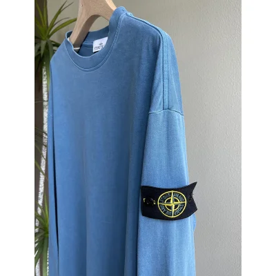 Лонгслив Stone Island With A Rectangular Stripe "Blue" фото № 5