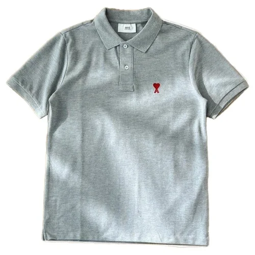 Поло Amiri Red Logo "Gray"
