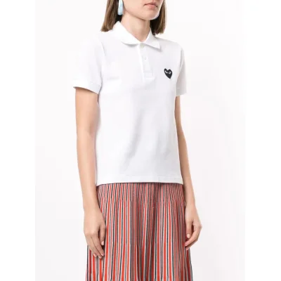 Поло Comme des Garcons Play Black Heart Eyes "White" фото № 3