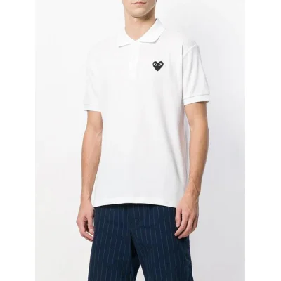 Поло Comme des Garcons Play Black Heart Eyes "White" фото № 2