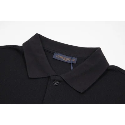 Поло Louis Vuitton With An Inscription On The Pocket "Black" фото № 4