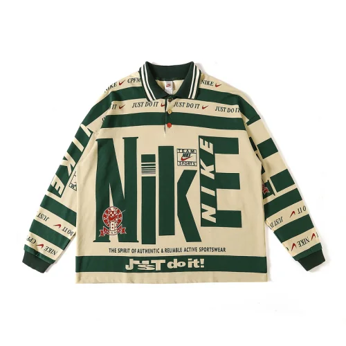 Поло Nike Stylish Design "Beige/Green"