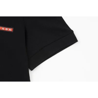 Поло Prada Red Text Bar ZIP "Black" фото № 2