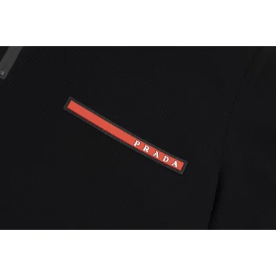 Поло Prada Red Text Bar ZIP "Black" фото № 5