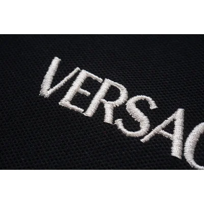 Поло Versace With Pattern On The Collar "Black" фото № 4