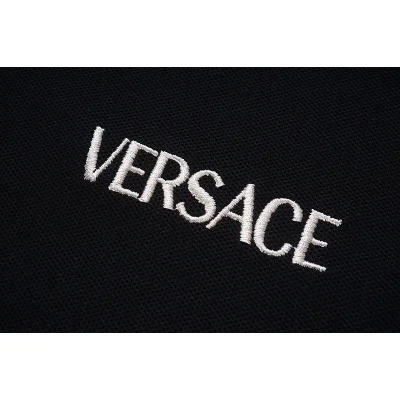 Поло Versace With Pattern On The Collar "Black" фото № 6