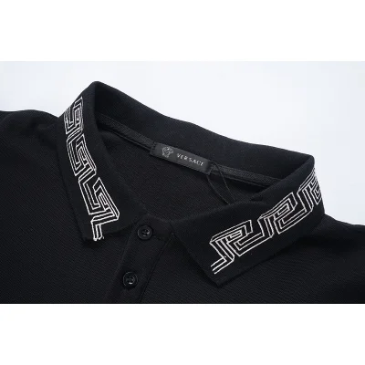 Поло Versace With Pattern On The Collar "Black" фото № 3